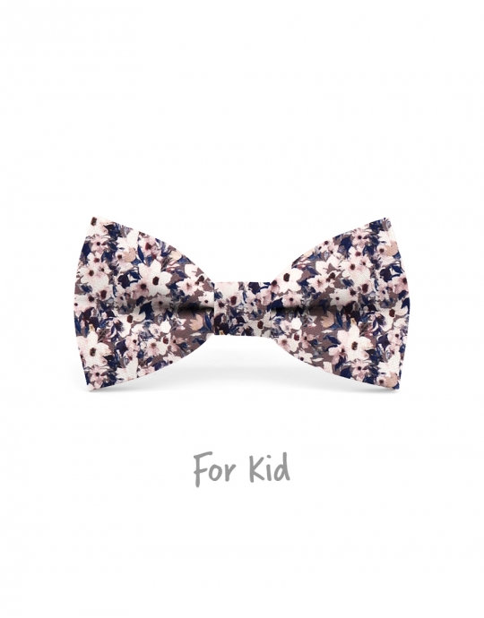 BALATON - KID or TEEN BOW TIE - BLUE, BROWN & BEIGE