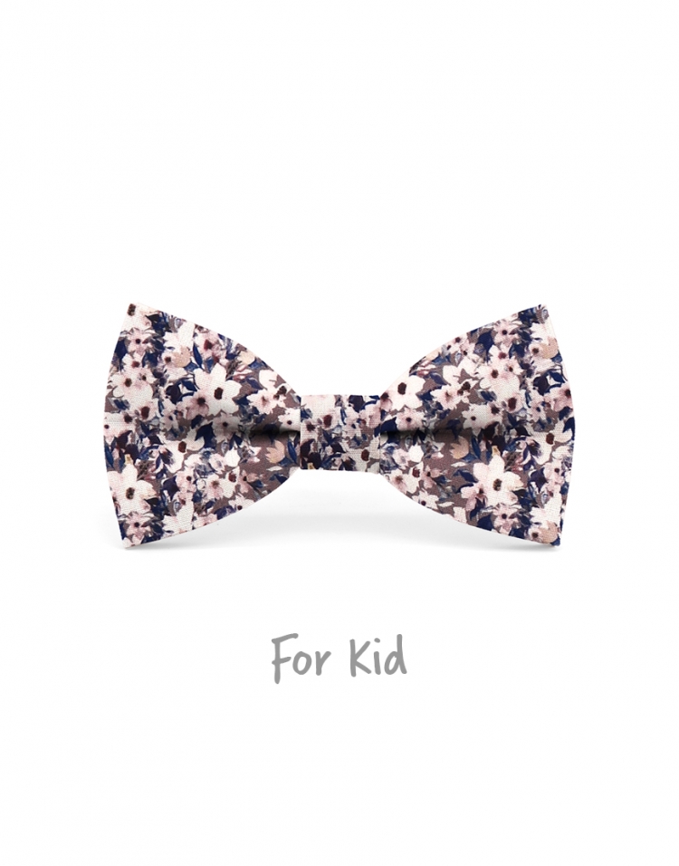 BALATON - KID or TEEN BOW TIE - BLUE, BROWN & BEIGE