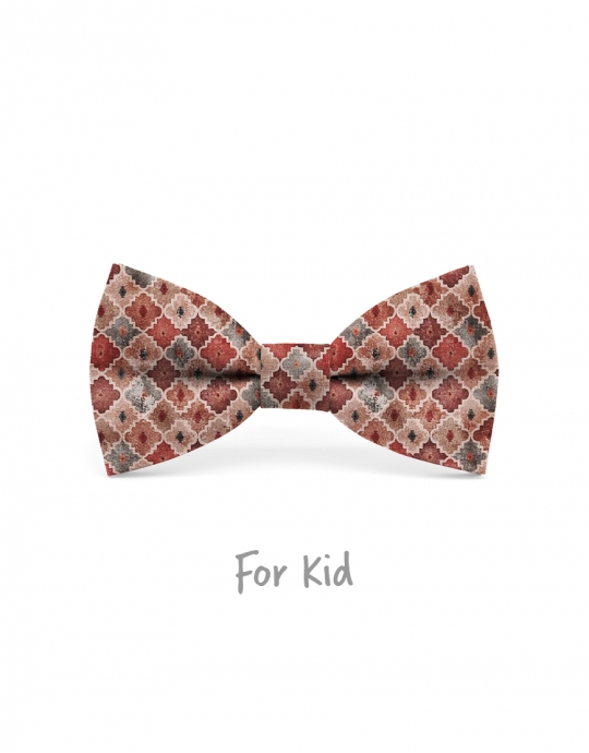 KIVU - KID or TEEN BOW TIE - TERRACOTTA & BROWN