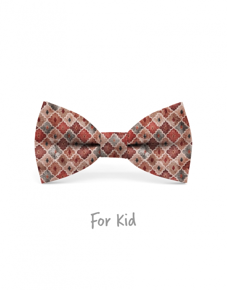 KIVU - KID or TEEN BOW TIE - TERRACOTTA & BROWN