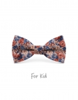 MANITOBA - KID or TEEN BOW TIE - BLUE, TERRACOTTA & BEIGE