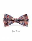 MANITOBA - KID or TEEN BOW TIE - BLUE, TERRACOTTA & BEIGE