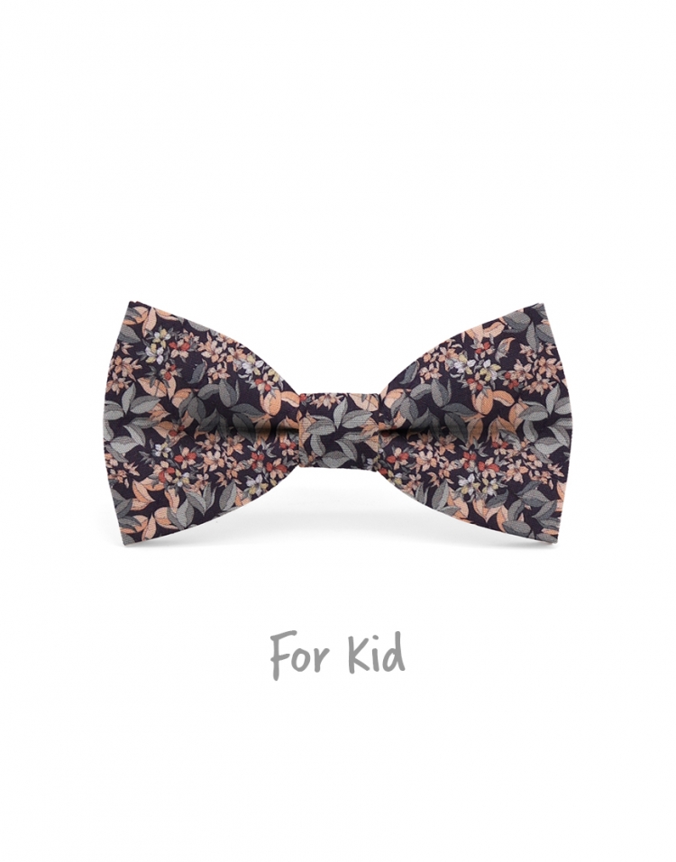 LOKKA - KID or TEEN BOW TIE - GREY GREEN & PEACH