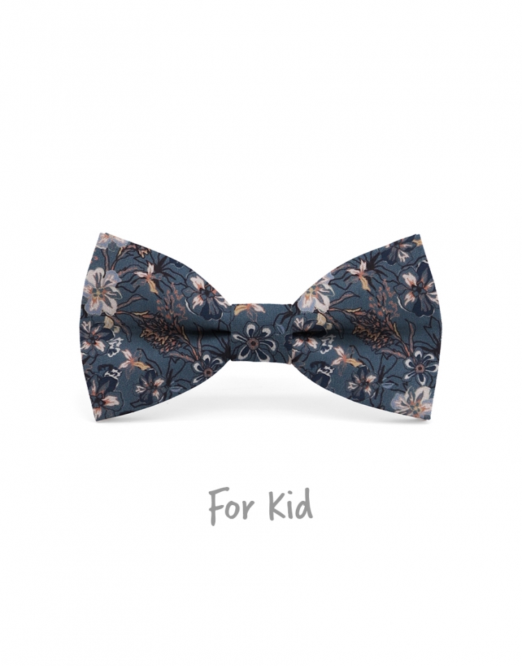 ENARE - KID or TEEN BOW TIE - TEAL & CARAMEL