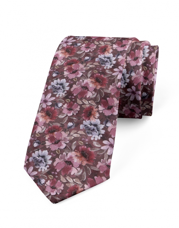 GARDA - FLORAL TIE - PINK & PURPLE