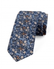 SILJAN - FLORAL TIE - BLUE & ORANGE