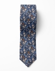 SILJAN - FLORAL TIE - BLUE & ORANGE