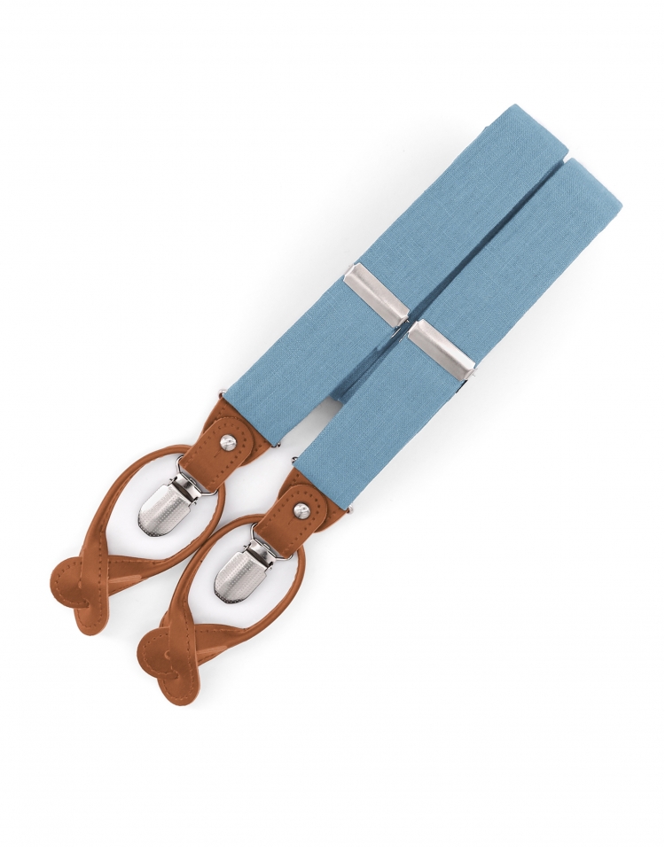 BREEZE - LINEN BRACES - LIGHT BLUE