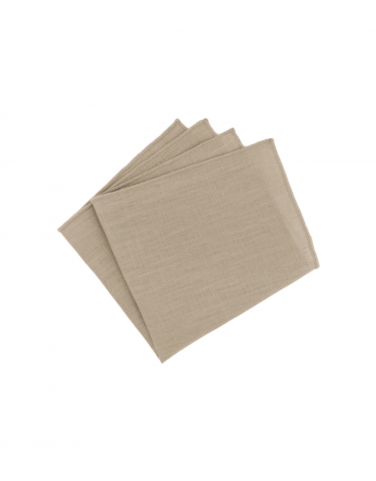 FIELD - POCKET SQUARE - BEIGE - LINEN