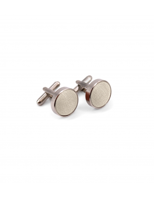 GROVE - LINEN CUFFLINKS - ECRU BEIGE