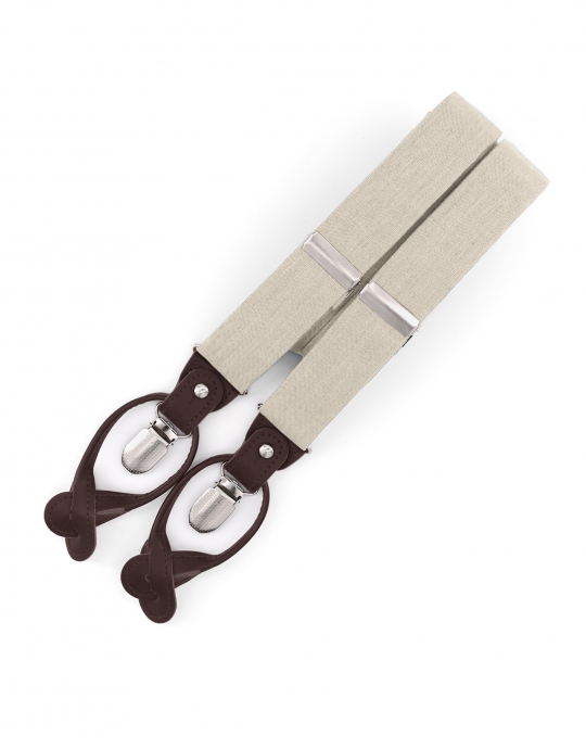 GROVE - LINEN BRACES - ECRU BEIGE