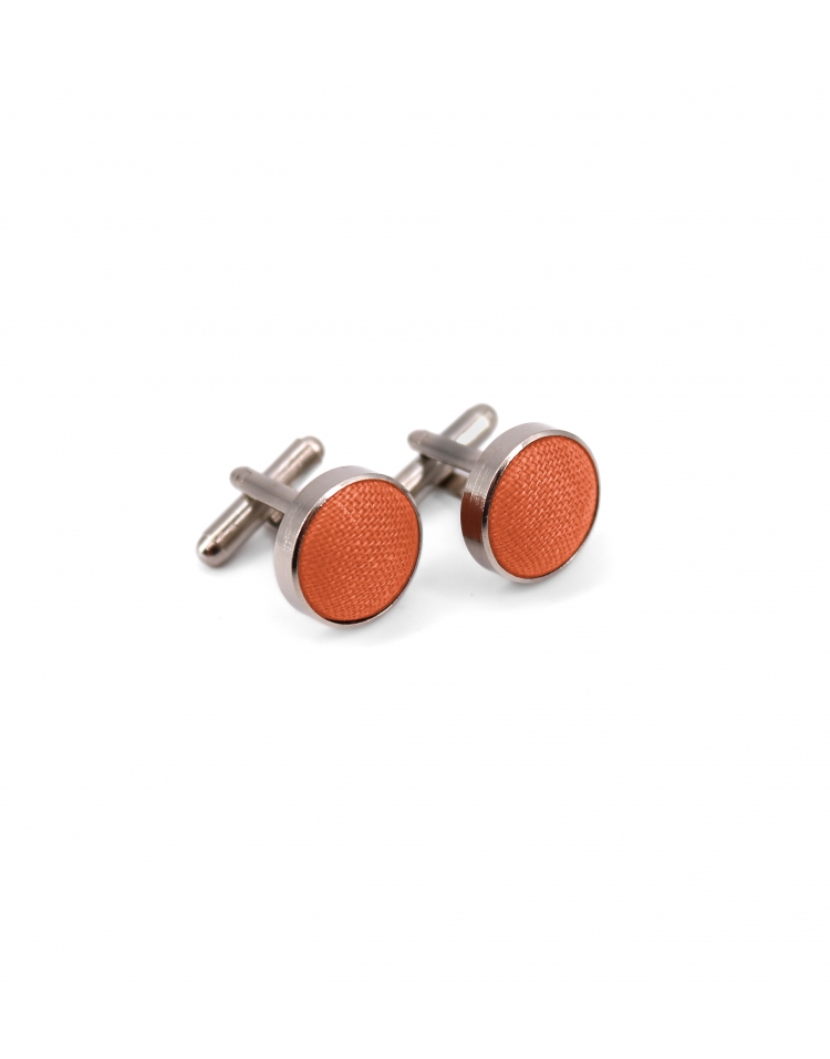 HARVEST - LINEN CUFFLINKS - CORAL