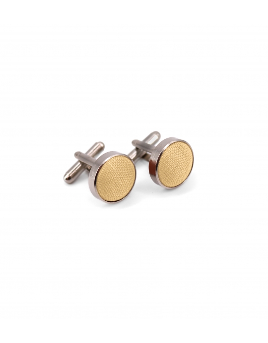 BARN - LINEN CUFFLINKS - WARM BEIGE