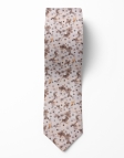 FUJI - FLORAL TIE - BEIGE & BROWN