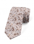 FUJI - FLORAL TIE - BEIGE & BROWN