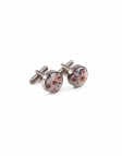 ENKO - FLORAL CUFFLINKS - TERRACOTTA & BEIGE