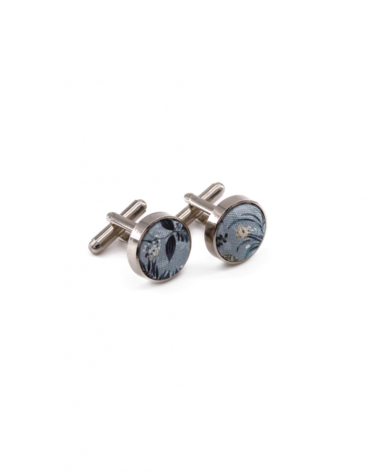 EIKAN - FLORAL CUFFLINKS - BLUE