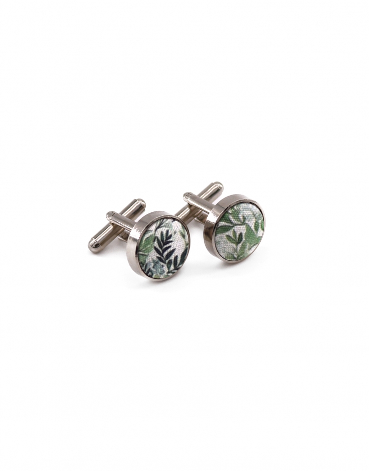 KOTO - FLORAL CUFFLINKS - GREEN