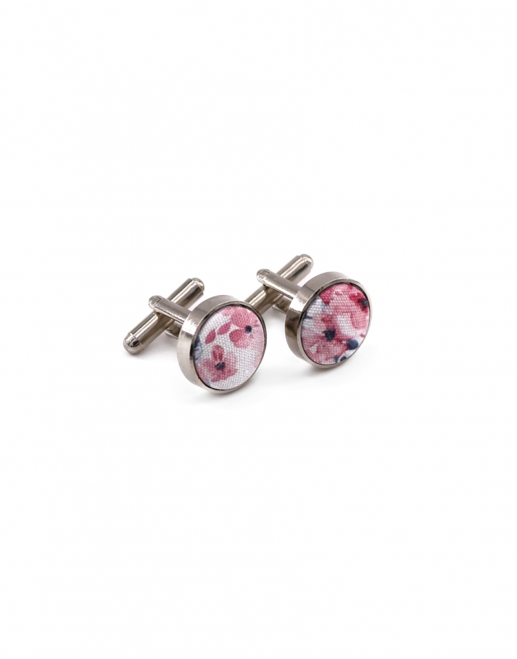 YURA - FLORAL CUFFLINKS - PINK