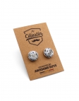 UKI - FLORAL CUFFLINKS - BLUE & GRAY