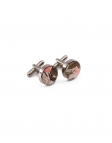 SHIKA - FLORAL CUFFLINKS - CORAL, BEIGE AND KHAKI