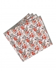 GASHA - FLORAL POCKET SQUARE - ORANGE & BEIGE