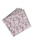 LAMMA - FLORAL POCKET SQUARE - PINK & GREEN