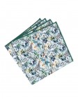 LANTAU - FLORAL POCKET SQUARE - GREEN & YELLOW