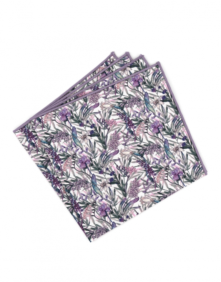 POLIN - BLOEMEN POCHET - VIOLET & GROEN