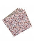 ENKO - FLORAL POCKET SQUARE - TERRACOTTA & BEIGE