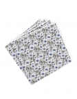 UKI - FLORAL POCKET SQUARE - BLUE & GRAY