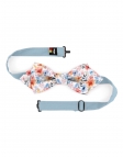 HARU - FLORAL BOW TIE - DIAMOND - ORANGE & BLUE