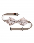 FUJI - FLORAL BOW TIE - DIAMOND - BEIGE & BROWN