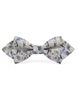 SHIDA - FLORAL BOW TIE - DIAMOND - GREEN, BEIGE & BLUE