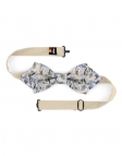 SHIDA - FLORAL BOW TIE - DIAMOND - GREEN, BEIGE & BLUE