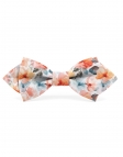 HANA - FLORAL BOW TIE - DIAMOND - ORANGE & AQUA GREEN