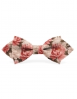 SHIKA - FLORAL BOW TIE - DIAMOND - CORAL, BEIGE AND KHAKI