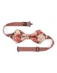 SHIKA - FLORAL BOW TIE - DIAMOND - CORAL, BEIGE AND KHAKI