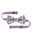 POLIN - FLORAL BOW TIE - CLASSIC - VIOLET & GREEN