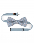 MINHO - FLORAL BOW TIE - CLASSIC - BLUE & ORANGE