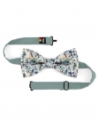 HART - FLORAL BOW TIE - CLASSIC - BLUE, PETROL GREEN & BEIGE