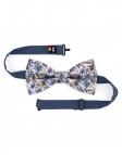 YEON - FLORAL BOW TIE - CLASSIC - BLUE & BROWN