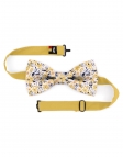 SEOK - FLORAL BOW TIE - CLASSIC - YELLOW & GREY