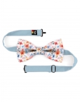 HARU - FLORAL BOW TIE - CLASSIC - ORANGE & BLUE