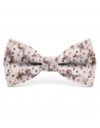 FUJI - FLORAL BOW TIE - CLASSIC - BEIGE & BROWN