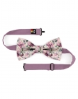 EMA - FLORAL BOW TIE - CLASSIC - FUCHSIA MAUVE & GREEN