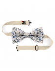 SHIDA - FLORAL BOW TIE - CLASSIC - GREEN, BEIGE & BLUE