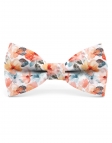 HANA - NOEUD PAPILLON FLEURI - CLASSIC - ORANGE & VERT D'EAU