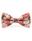 SHIKA - FLORAL BOW TIE - CLASSIC - CORAL, BEIGE AND KHAKI