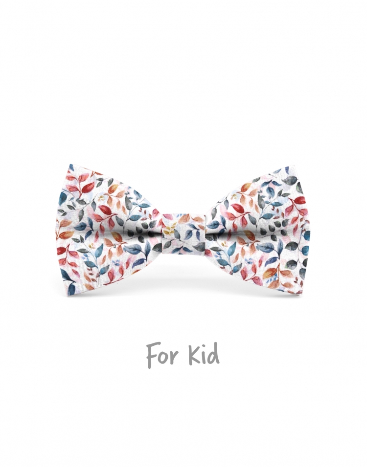 HAO - KID or TEEN BOW TIE - GREEN & TERRACOTTA